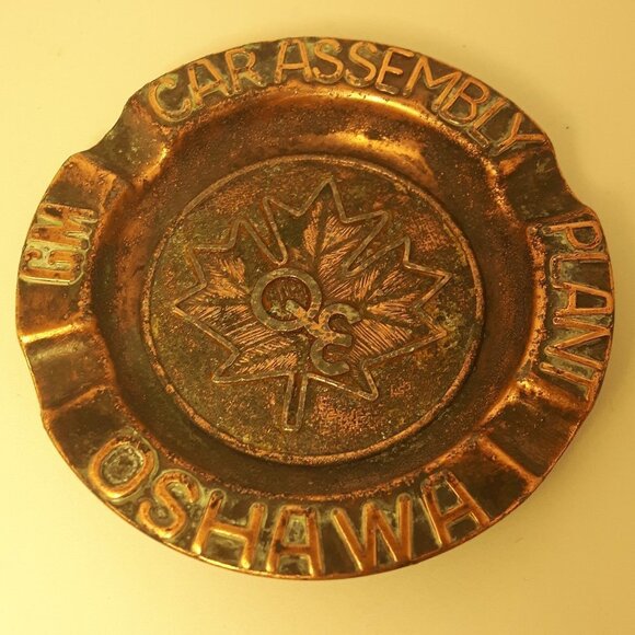 GM Car Assembly Plant Ashtray Oshawa Plant Copper - Picture 1 of 2